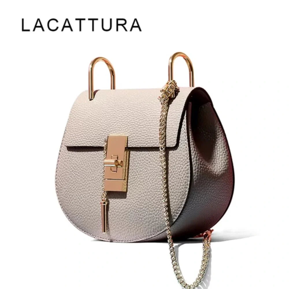 LACATTURA Lige Taupe Leather Crossbody - Picture 1 of 9